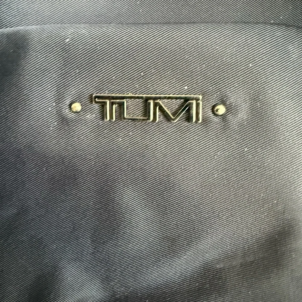 TUMI Navy Blue Nylon Silver Medium Backpack Book Bag Work Commuter Bag